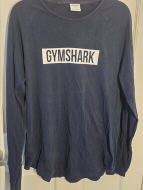 Gymshark Navy Blue Long-Sleeve Logo Tee